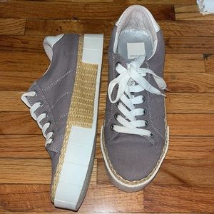 Dolce Vita - Gray Platform Sneakers with Woven Detail